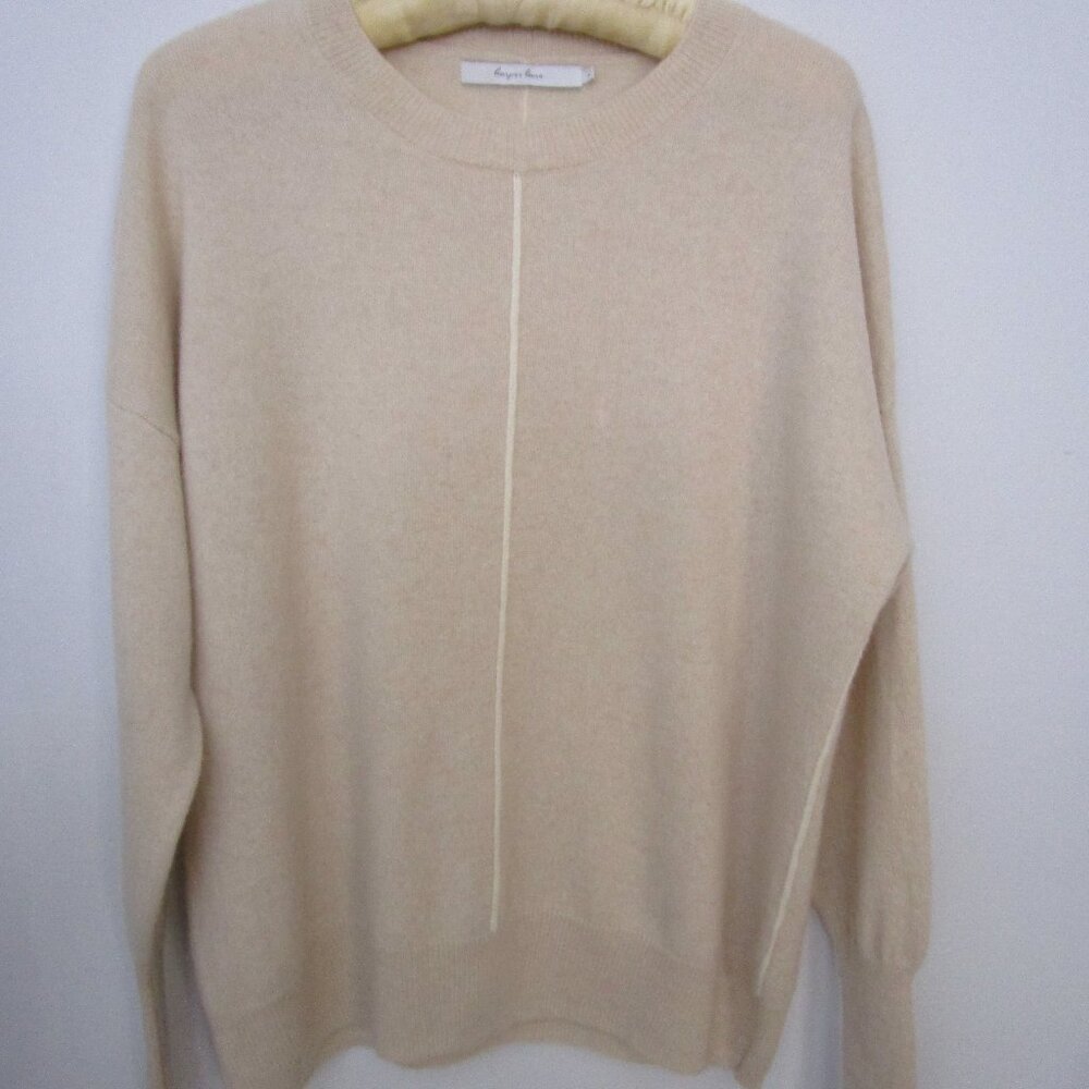 Nude Beige CASHMERE Sweatshirt Pullover Knit Sweater Cuddly Luxury